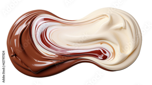 melted chocolate on a trans...