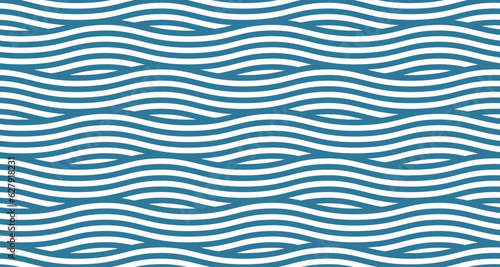 Seamless pattern with blue waves