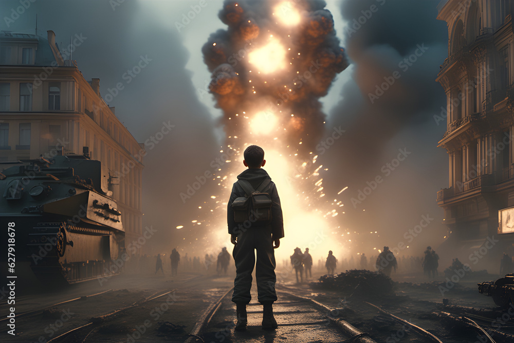 Obraz premium person walking in the city