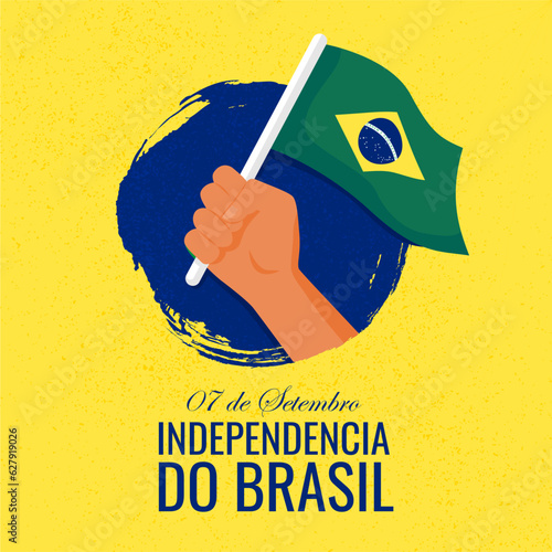 brazil independence day post design vector