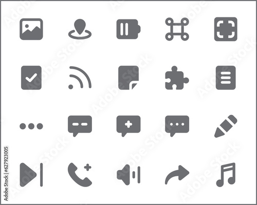 Simple Set of user interface Related Vector Line Icons. Vector collection of chat, ui, basic, social, network, app, contact, application and design elements symbols or logo element.