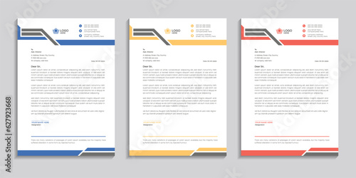 Corporate minimal clean abstract and professional business letterhead template design