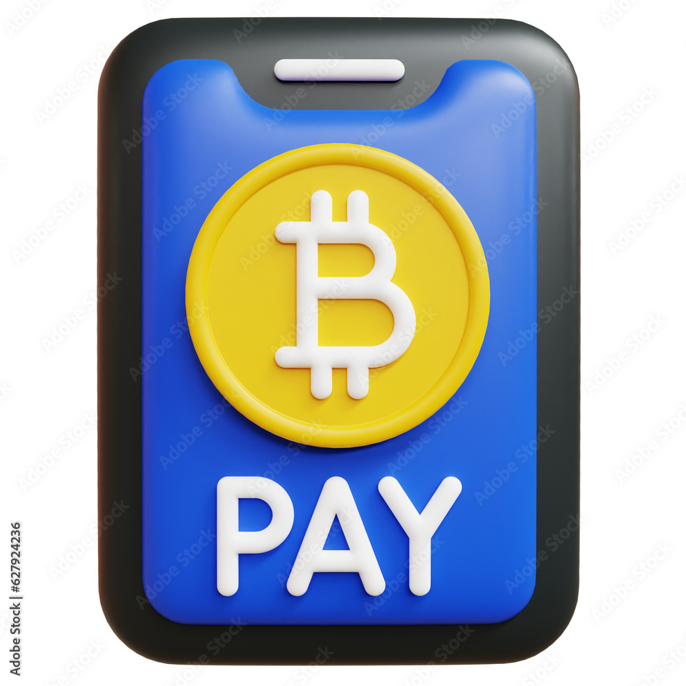 3D Bitcoin mobile app pay cryptocurrency concept high quality 3d render illustration 3D Bitcoin mobile app pay cryptocurrency concept high quality 3d render illustration