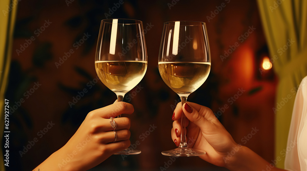 Over a candlelit dinner, the two women are indulging in a bottle of fine wine, making their evening more delightful and memorable.