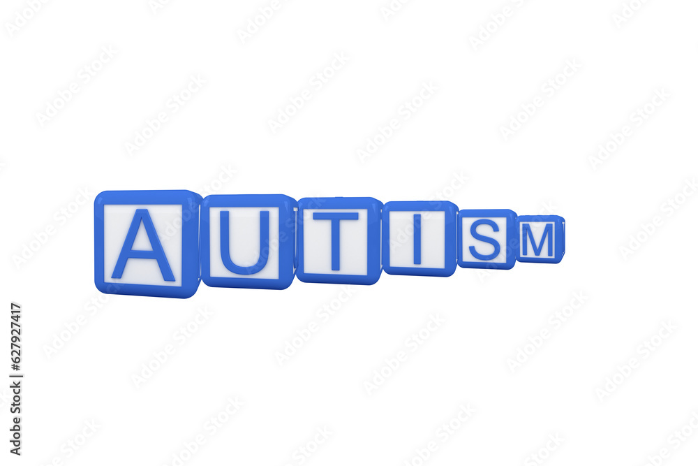 Digital png illustration of autism text on transparent background