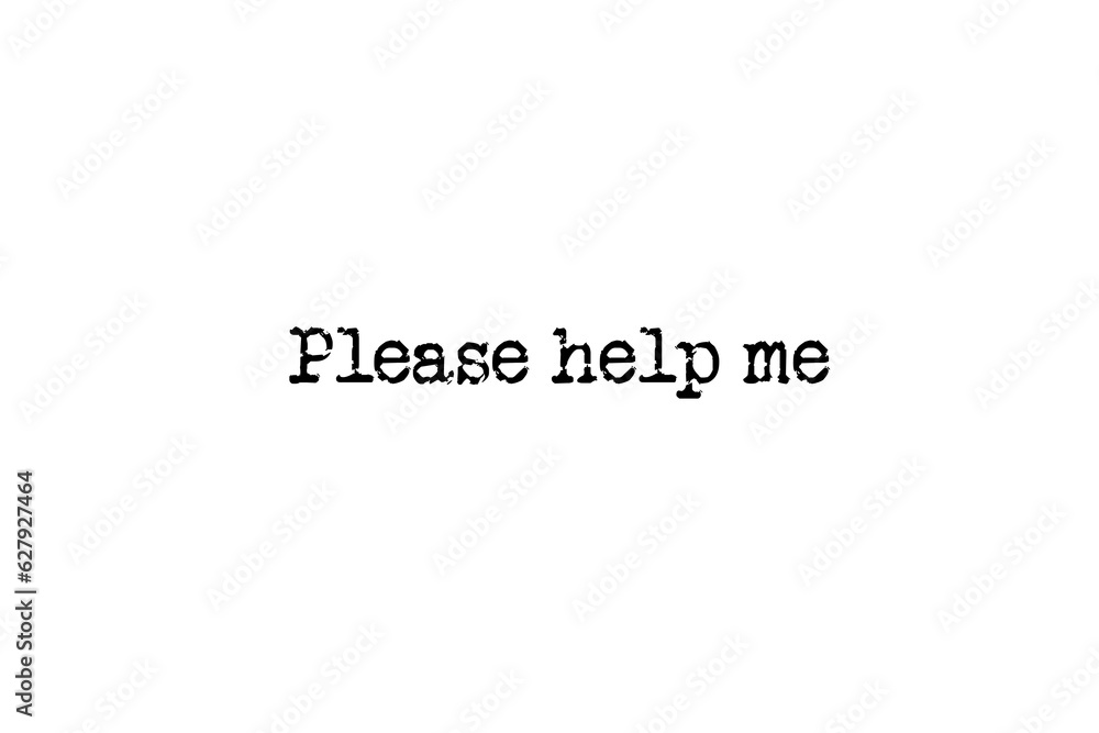 Digital png illustration of please help me text on transparent background