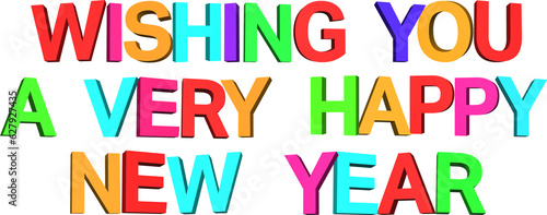 Digital png illustration of happy new year text on transparent background