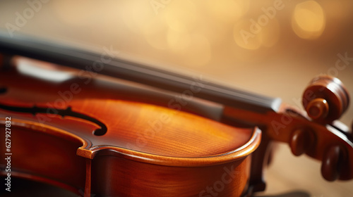 The close-up shot captures the essence of the violin's soulful sound, with the deep of field effect adding a sense of artistic allure.