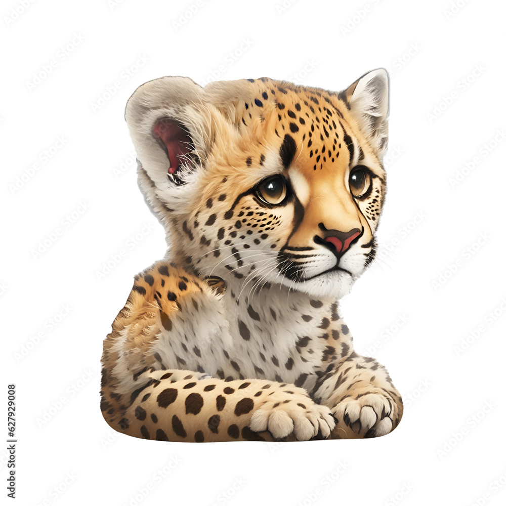 Fototapeta premium portrait of baby leopard