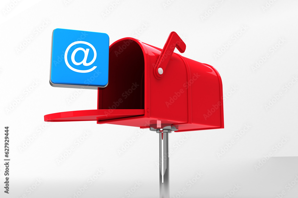 Digital png illustration of mailbox with at icon on transparent background Digital png illustration of mailbox with at icon on transparent background