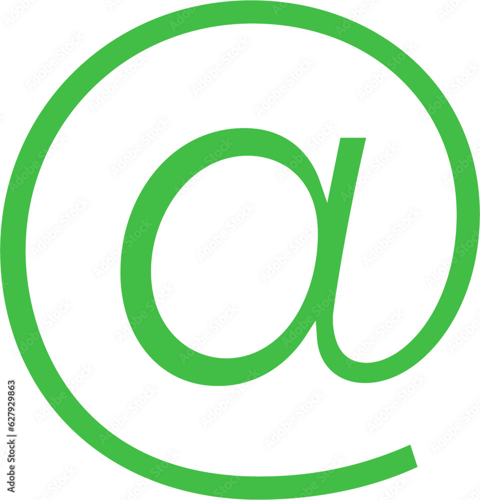 Digital png illustration of green at symbol on transparent background Digital png illustration of green at symbol on transparent background