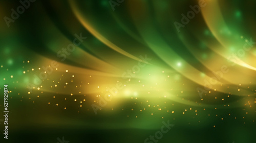 ブラーフレアーが広がる緑と金の背景 © ayame123