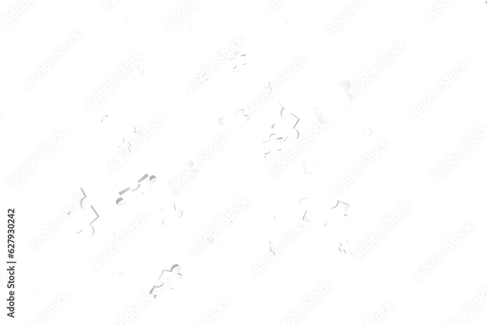 Digital png illustration of white puzzle pieces on transparent background