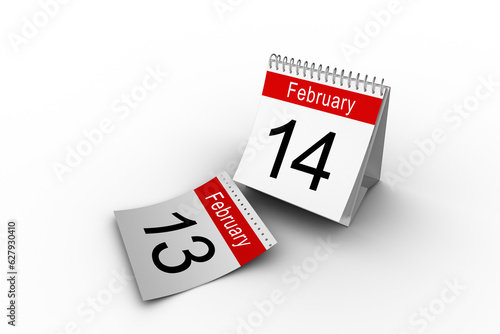 Digital png illustration of calendar with february cards on transparent background