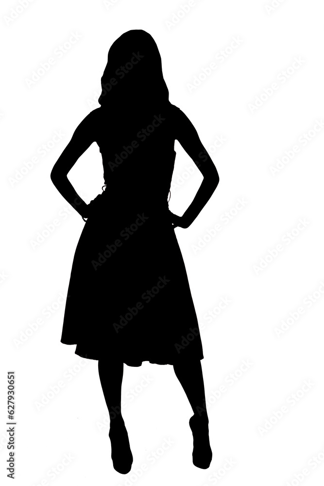 Digital png silhouette image of woman wearing dress on transparent background Digital png silhouette image of woman wearing dress on transparent background