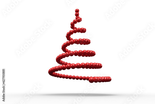 Digital png illustration of red balls forming christmas tree on transparent background
