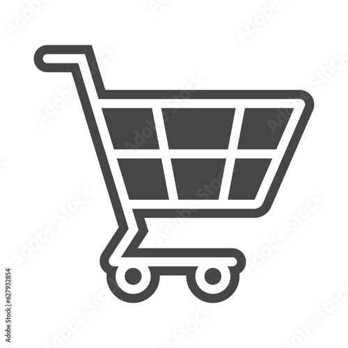 Shopping cart vector icon, flat design. Isolated on white background. illustration 10Eps 