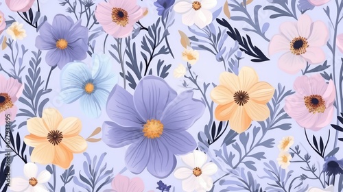 seamless pattern with flowers © Gallaryyaya