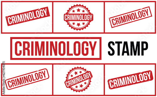 Criminology Rubber Stamp Set Vector
