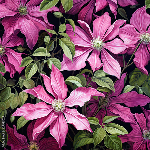 Wallpaper Mural Pink Clematis Torontodigital.ca