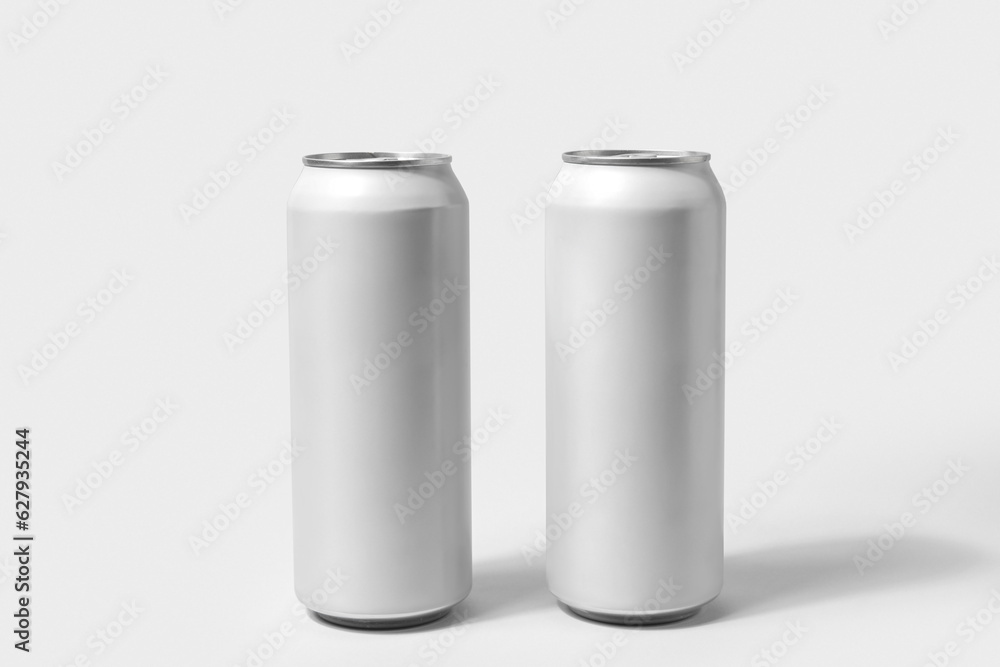 Cans of fresh soda on white background Cans of fresh soda on white background