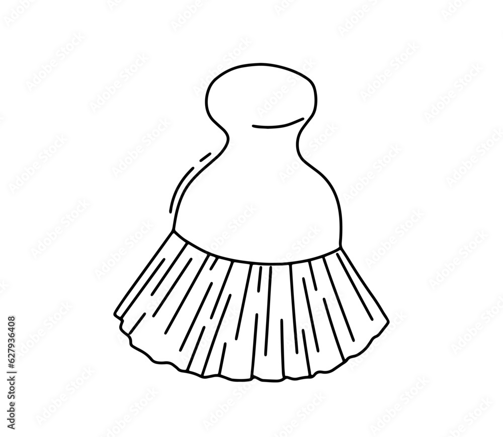 Shaving brush outline sketch. Hand drawn doodle vector illustration Shaving brush outline sketch. Hand drawn doodle vector illustration