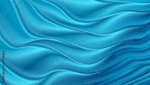 Bright blue smooth glossy waves abstract elegant background. Vector design