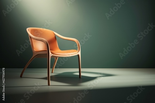 Wallpaper Mural Elegantly Designed Soft Brown Chair in Photorealistic Rendering, Capturing Minimalist Beauty, Light Orange and Light Emerald, generative ai Torontodigital.ca
