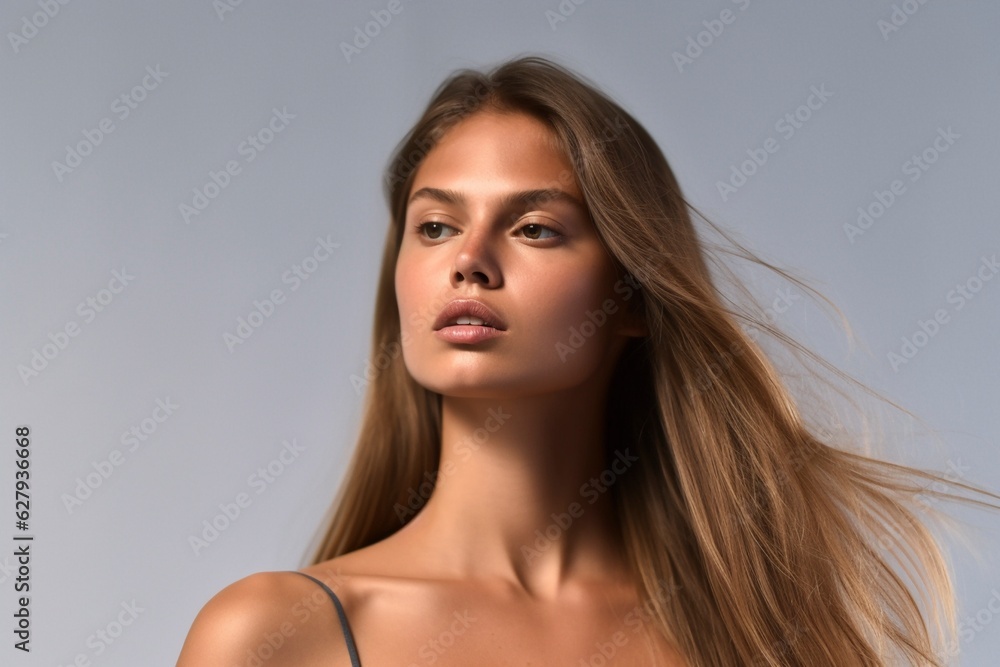 Pretty young longhair woman