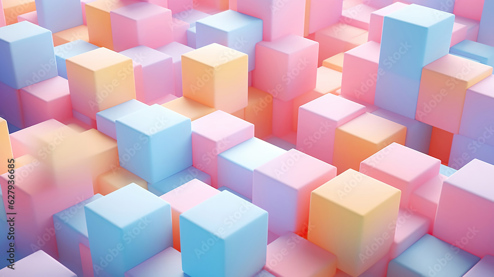 cluster of colorful cubes creates an abstract background