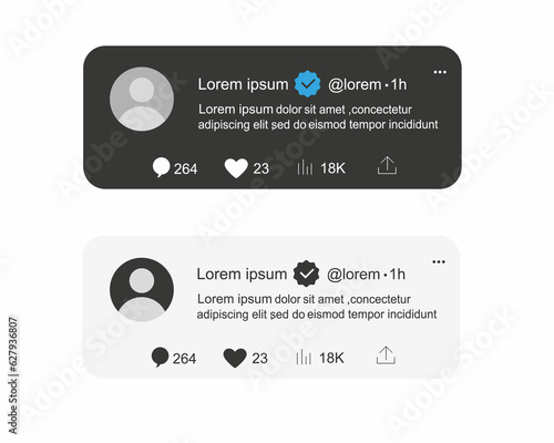 Foto Twitter post template. Social media post layout. Vector.