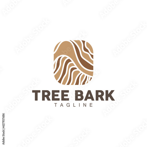 Tree Bark Logo, Wood Tree Simple Texture Vector Design, Symbol Illustration