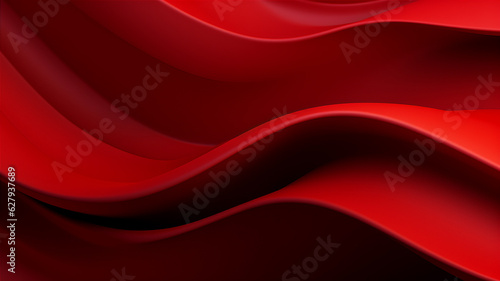 Abstract red 3d dark wavy Background. Generative AI