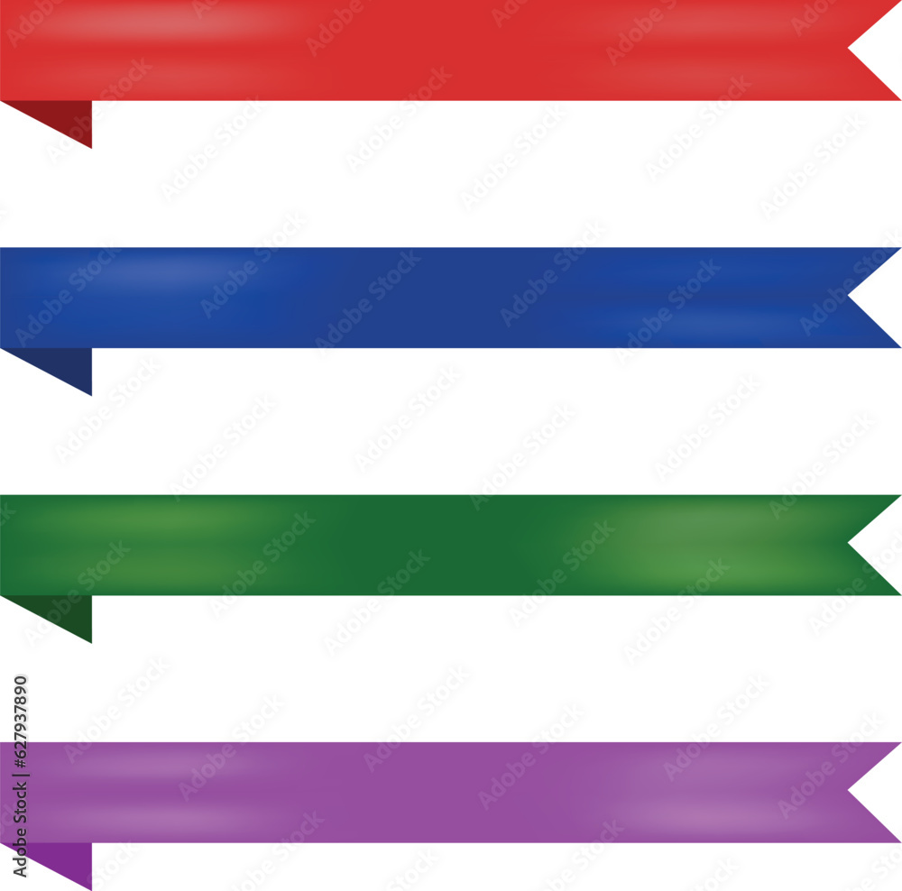 Set of colorful satin ribbons on transparent Set of colorful satin ribbons on transparent