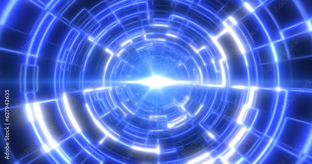 Blue energy tunnel with glowing bright electric magic lines scientific futuristic hi-tech abstract background Blue energy tunnel with glowing bright electric magic lines scientific futuristic hi-tech abstract background