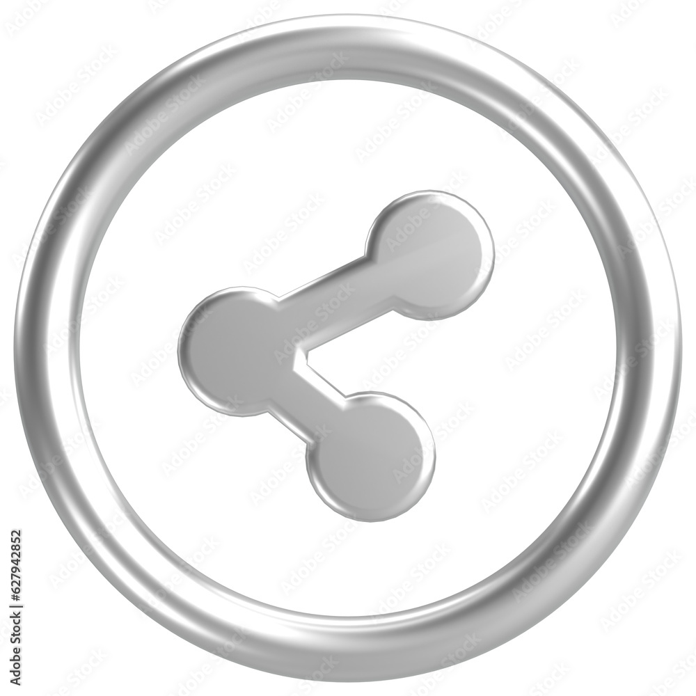 Share button. Share icon. 3D illustration. Share button. Share icon. 3D illustration.