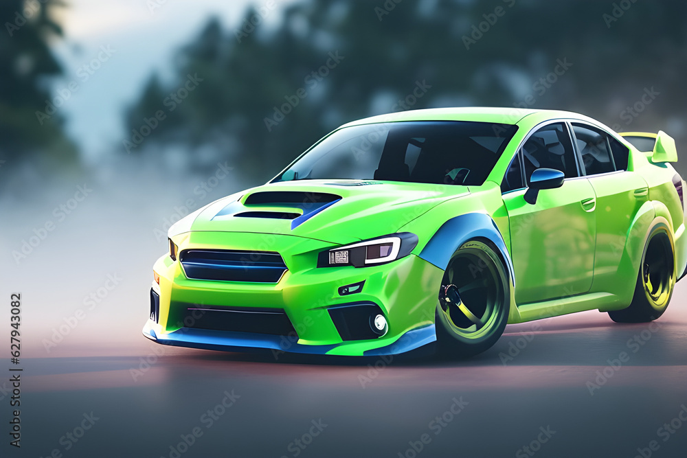 Fototapeta premium car on the road Generative Al