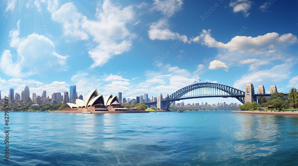 Sydney Opera House and Harbour Bridge - obrazy, fototapety, plakaty 