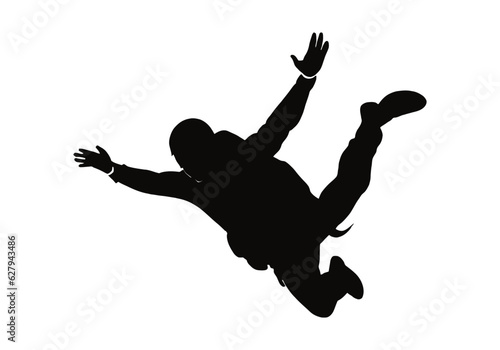 Photo Skydiving Silhouette vector.