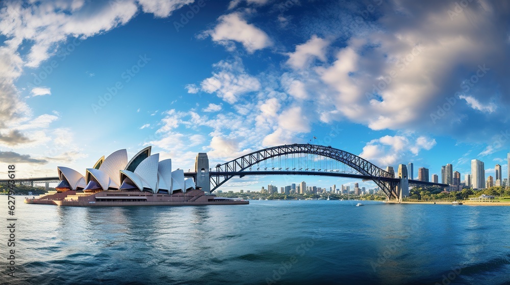 Naklejka premium Sydney Opera House and Harbour Bridge