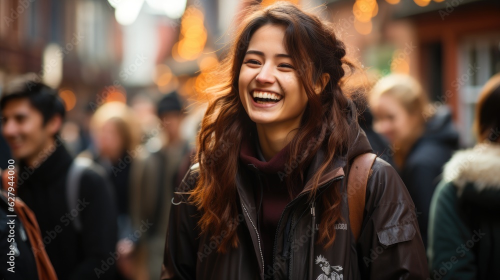 Obraz premium Generative AI - Journey of Diversity: Asian Tourists Exploring Summer in Europe