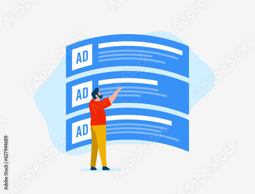Pay per Click advertising with smart bidding, segmentation, remarketing and audience targeting strategy. Digital marketing campaign with pay per click digital advertising. Isolated on white background