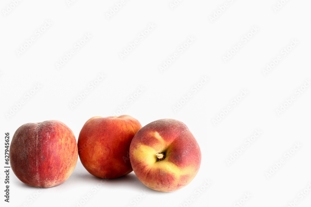 Sweet peaches on white background Sweet peaches on white background