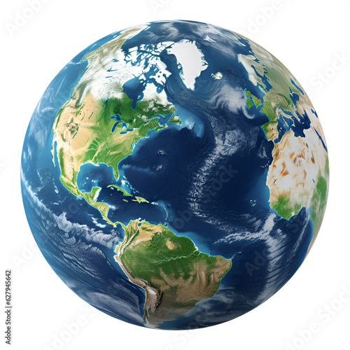 Planet Earth globe, highly detailed. Satellite view of the world, focused on Europe and Africa - 3D illustration
