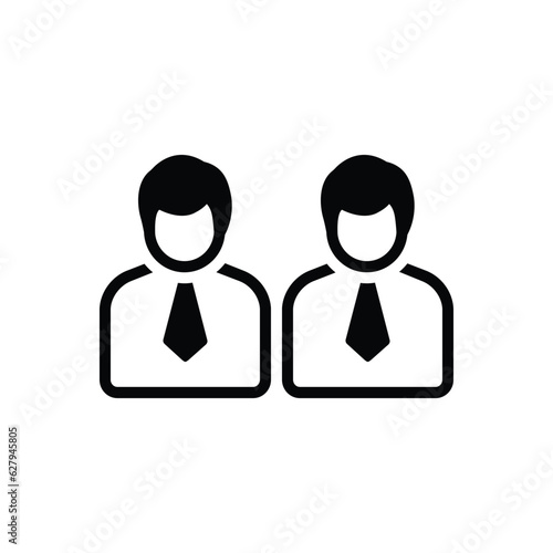 Black solid icon for boys