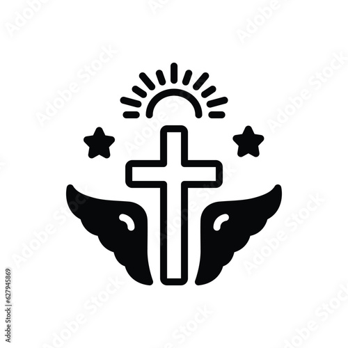 Black solid icon for faith