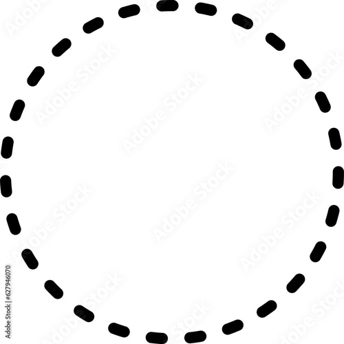Dotted line Dashed circle frame vector icon.