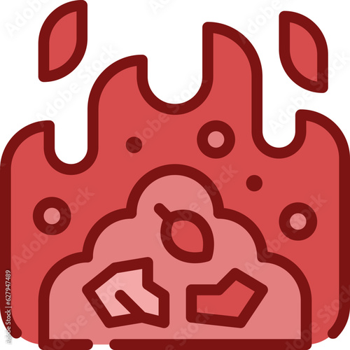incineration two tone icon