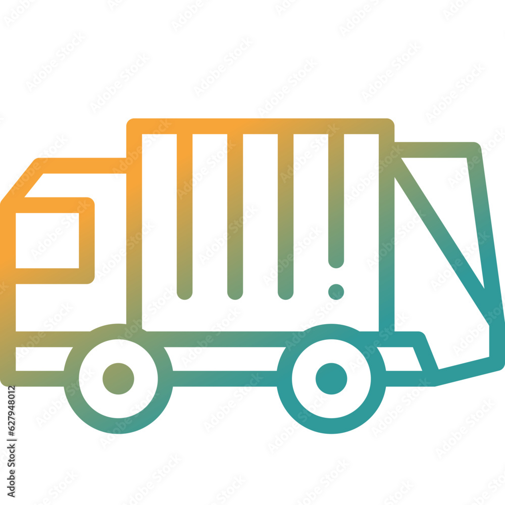 garbage truck gradient line icon garbage truck gradient line icon