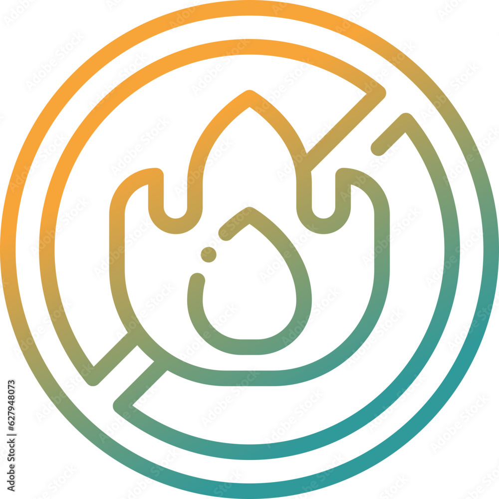 no fire gradient line icon no fire gradient line icon